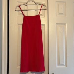 Elegant Red Spaghetti Strap Dress